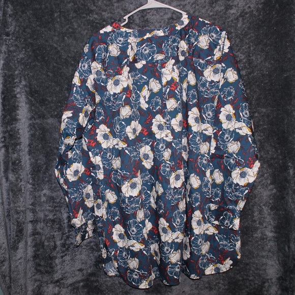 NWT Duluth Trading Co. Dark Teal Floral Tunic - Picture 5 of 7